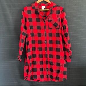 Wondershop womens Red Buffalo Plaid L/S Night gown Christmas Matching Pajama S